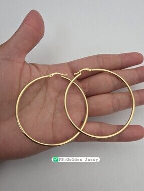 18K Real Gold Hoop Earring 54mm